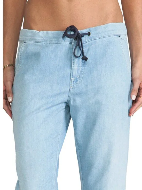 MOTHER The Lazy Daisy Drawstring High Rise Jeans- Straight Leg- Light Wash- 27 - Picture 2 of 14